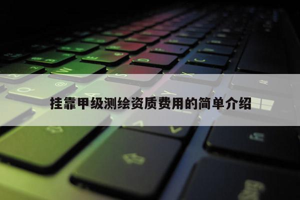 掛靠甲級測繪資質(zhì)費用的簡單介紹