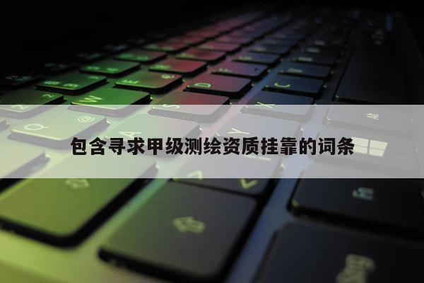 包含尋求甲級測繪資質掛靠的詞條