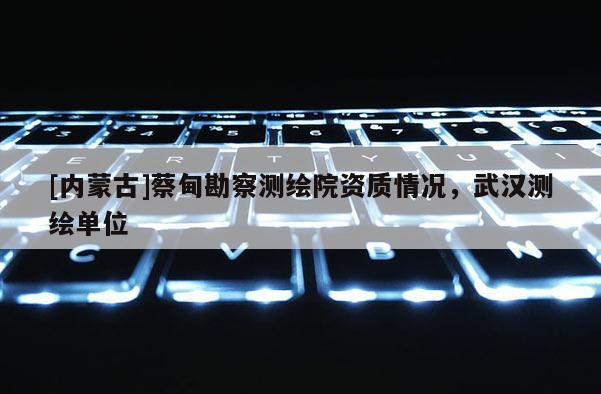 [內蒙古]蔡甸勘察測繪院資質情況，武漢測繪單位